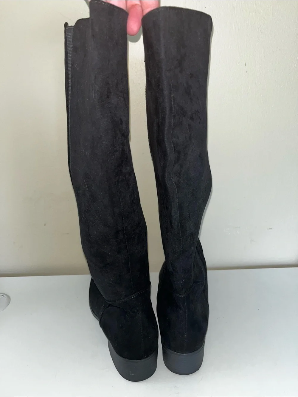 Universal Thread Black Faux Suede Riding Knee High Boots Womens 8-1/2
